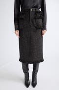 Sacai Nep Tweed Fringe Midi Skirt