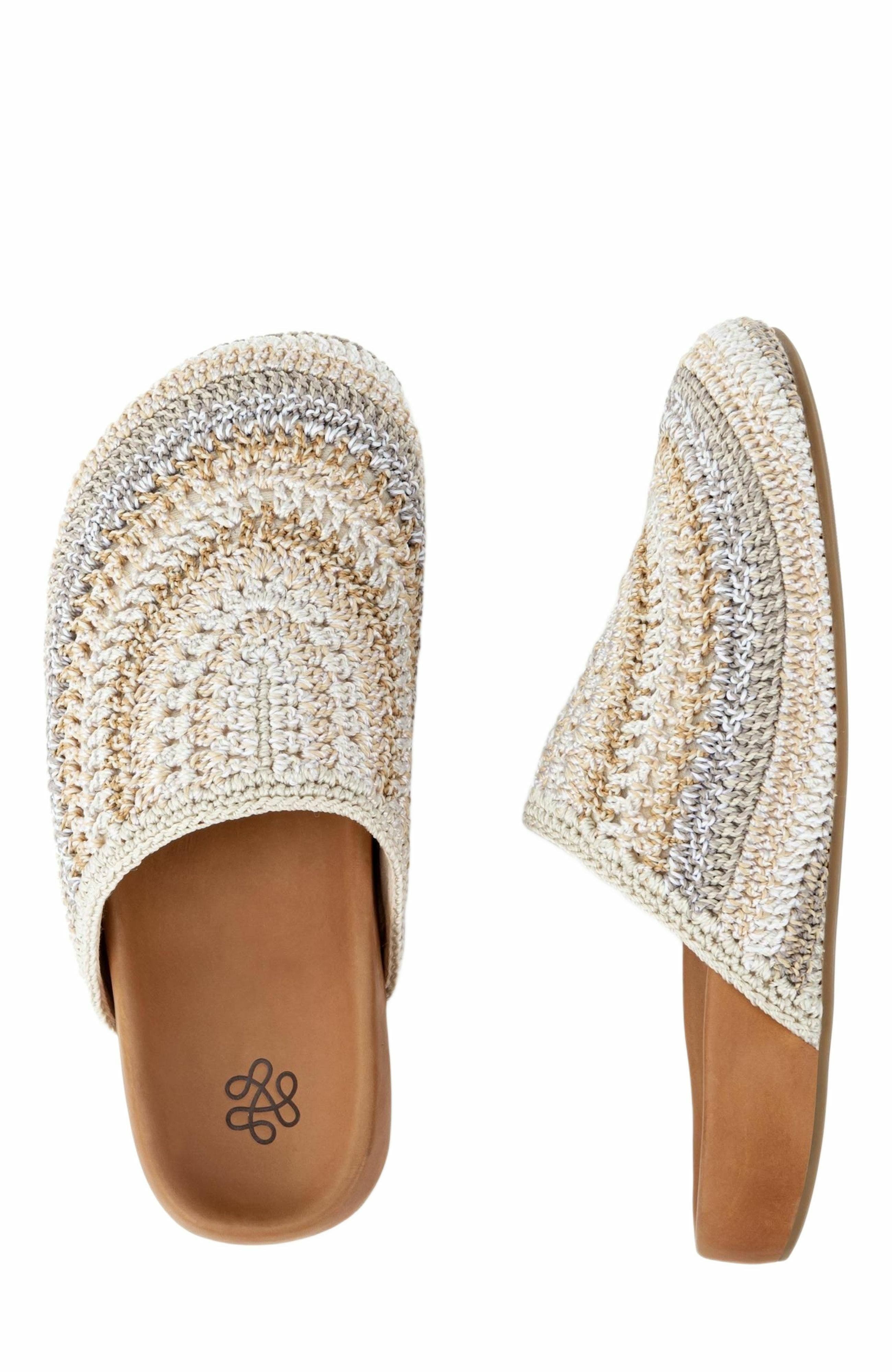 Bolinas Crochet Clog Shoe, Alternate, color, Sand Stripe