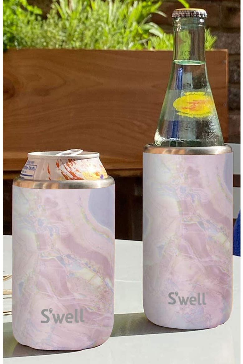 12-Ounce Slim Stainless Steel Drink Chiller, Alternate, color, GEODE ROSE