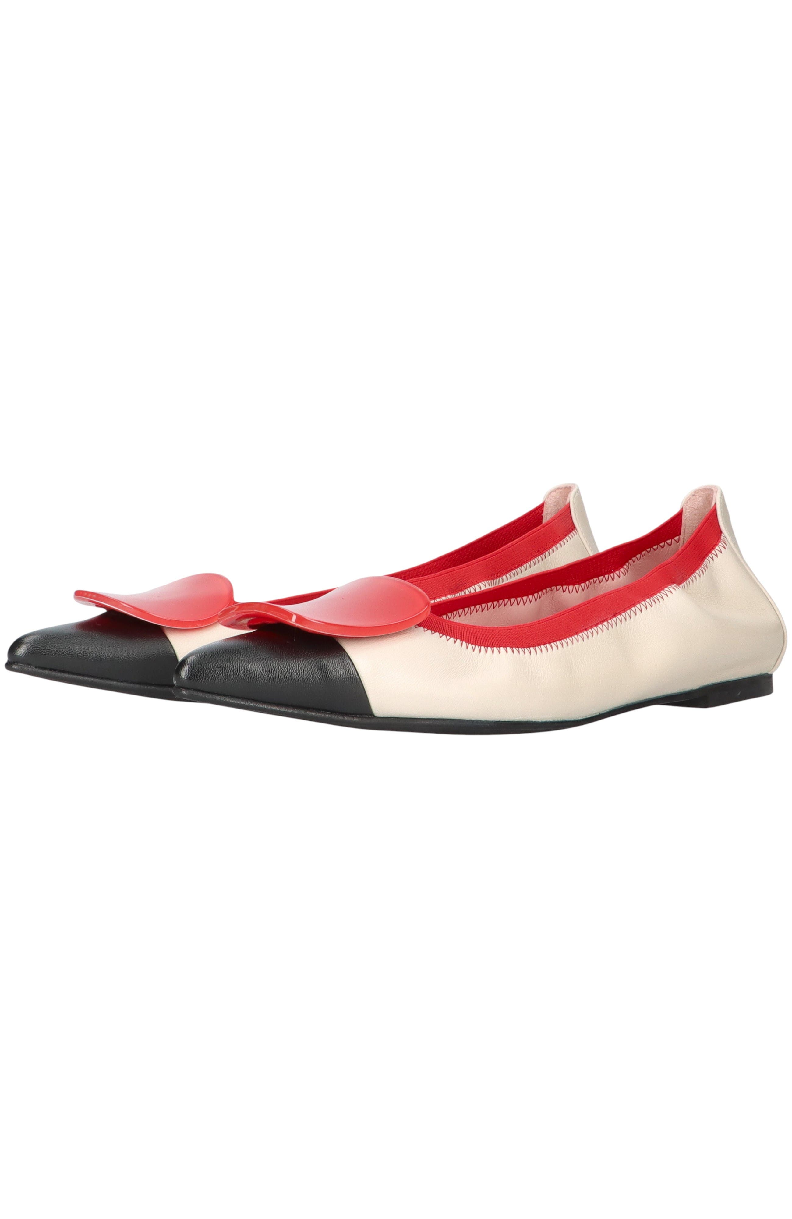 Pointed Toe Brooch Ballet Flat, Alternate, color, Ivory