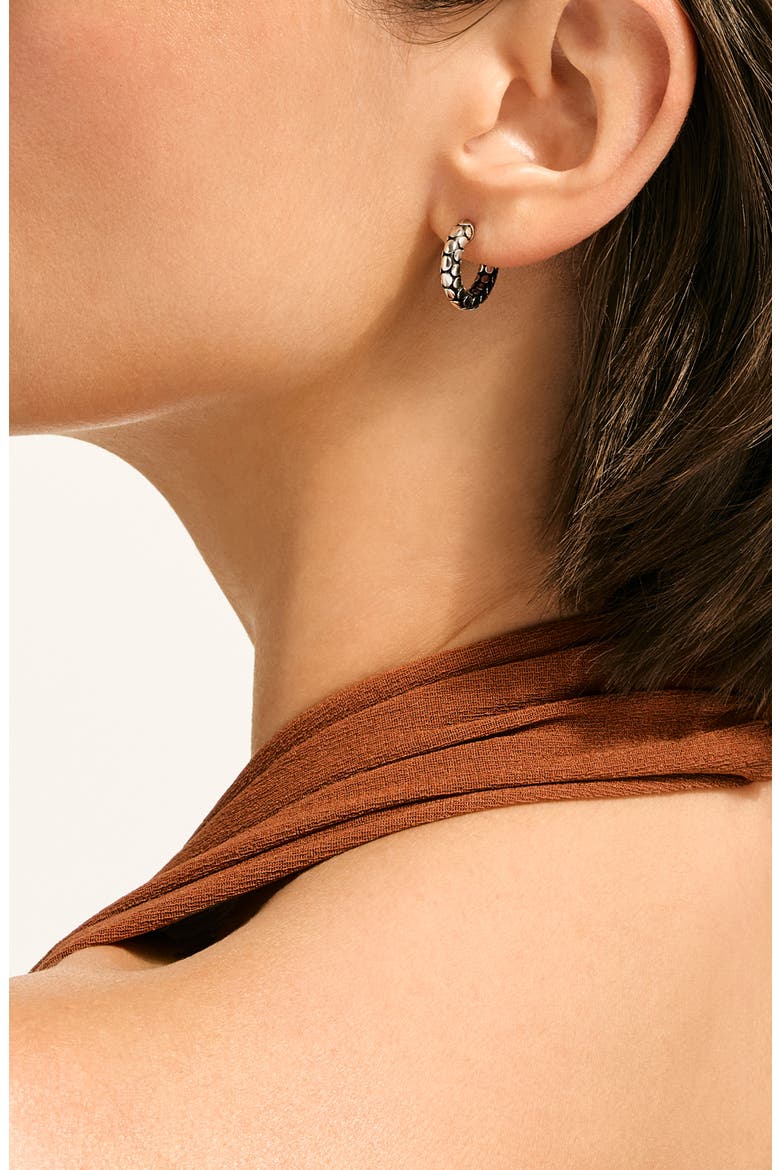 Dot Hoop Earrings, Sterling Silver, Alternate, color, SILVER