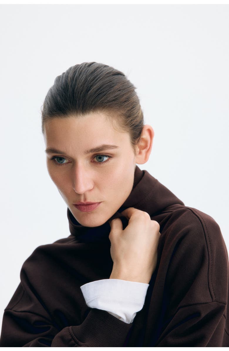 H&M Short Zip-through Hoodie, Alternate, color, Dark Brown