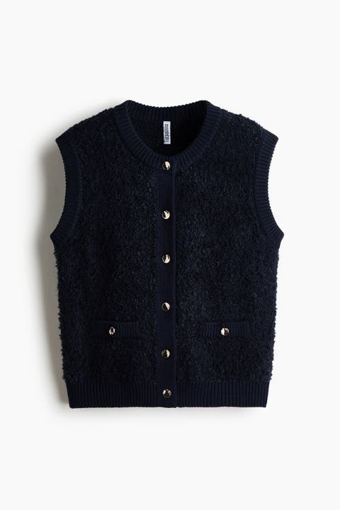 Bouclé-knit Waistcoat
