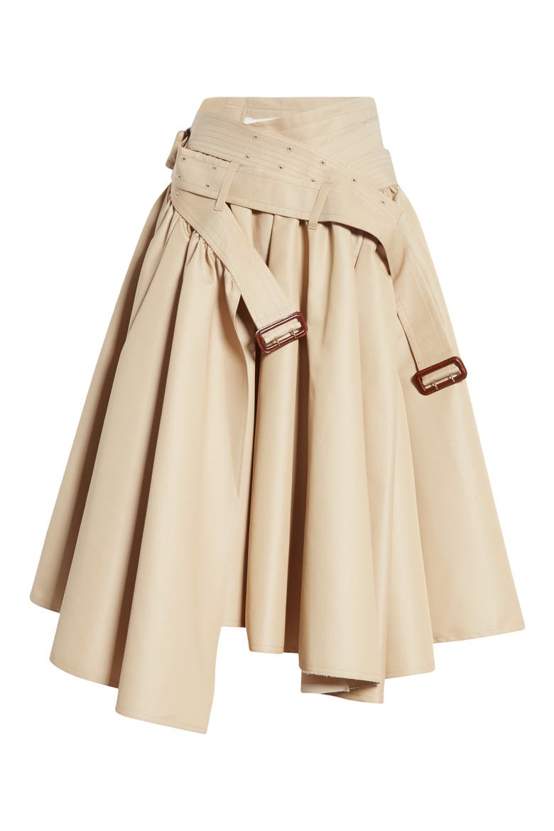 Double Belted Utility Midi Skirt, Alternate, color, BEIGE