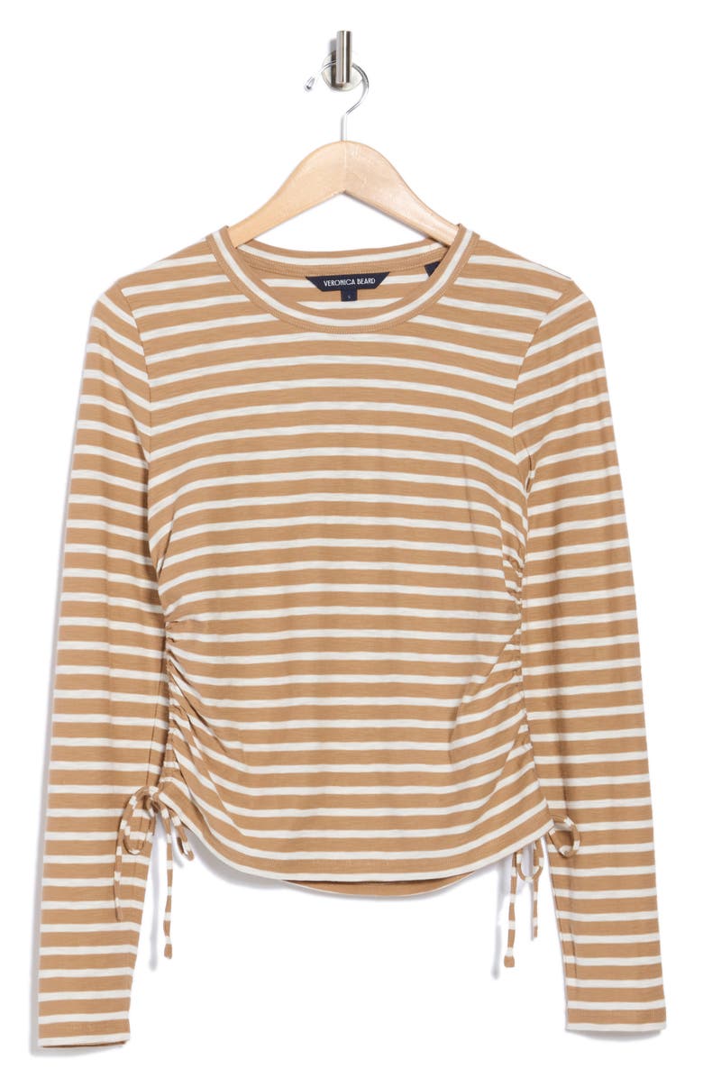 Veronica Beard Travis Stripe Top, Alternate, color, Off White/ Khaki Stripe