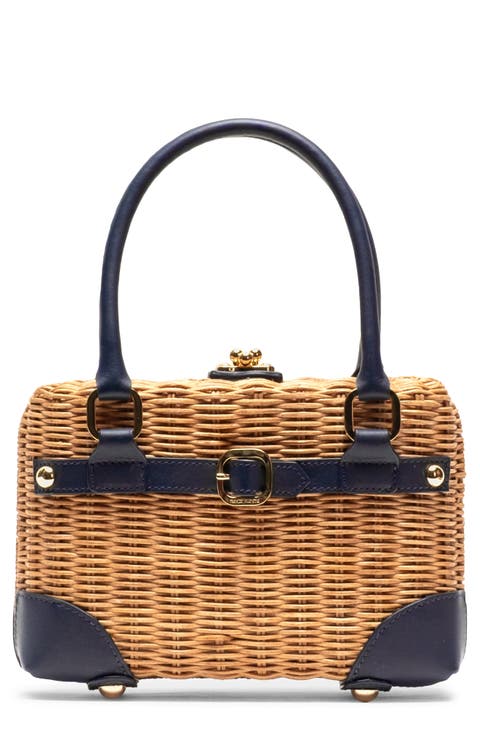 Lady Basket Wicker Handheld Bag