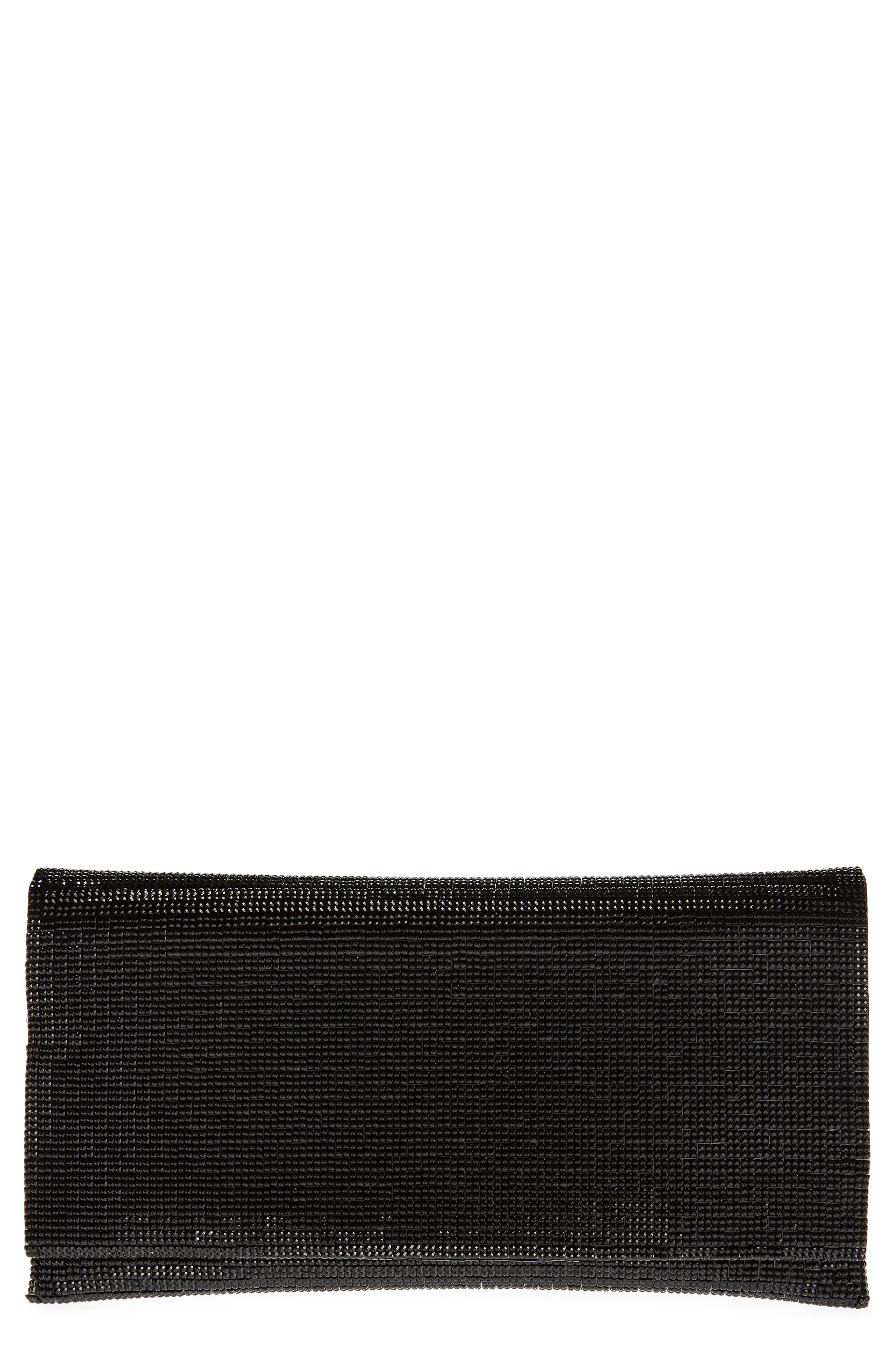 Mini Crystal Flap Clutch, Main, color, METALLIC BLACK