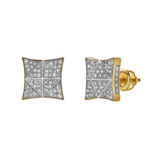 Luvmyjewelry Paz 10k Yellow Gold Diamond Unisex Earrings In 10k Yellow Gold
