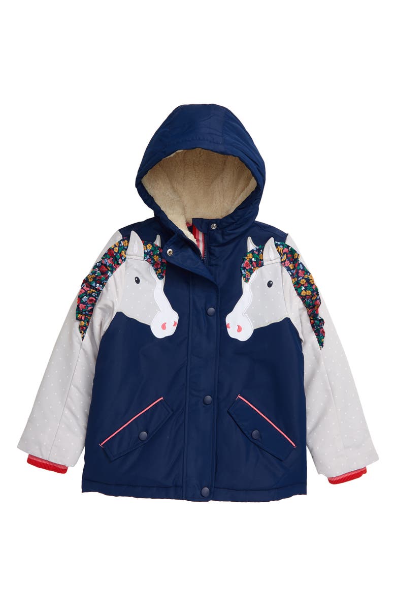 Mini Boden Kids' High-Pile Fleece Lined Water Repellent Anorak, Main, color, 