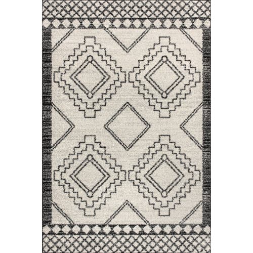 Jonathan Y Amir Moroccan Beni Souk Area Rug In Cream/black