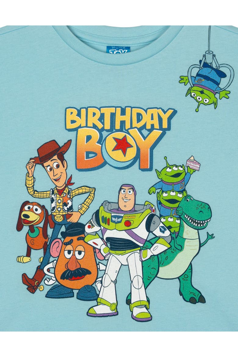 Toy Story Short Sleeve Birthday T-Shirt, Alternate, color, Toy Story Light Blue