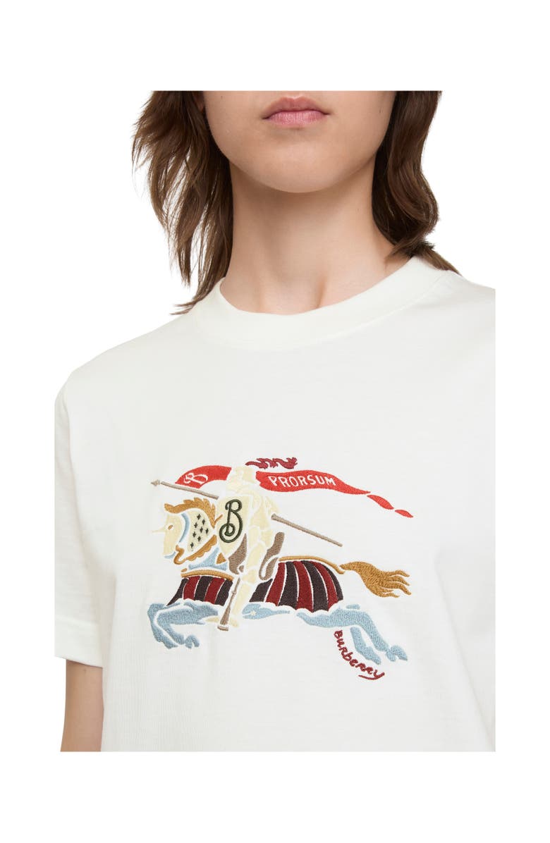 Burberry Knight Cotton T-shirt, Alternate, color, Chalk White