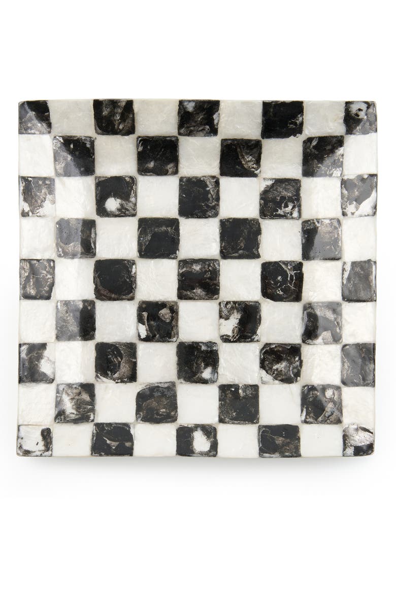 MACKENZIE CHILDS Courtly Check Capiz Catchall Tray, Alternate, color, Black