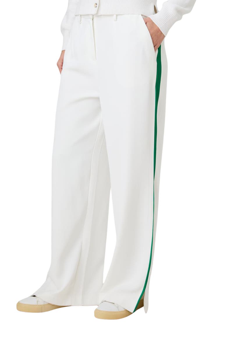 French Connection Stripe Side Pants, Main, color, White/Tambourine Green