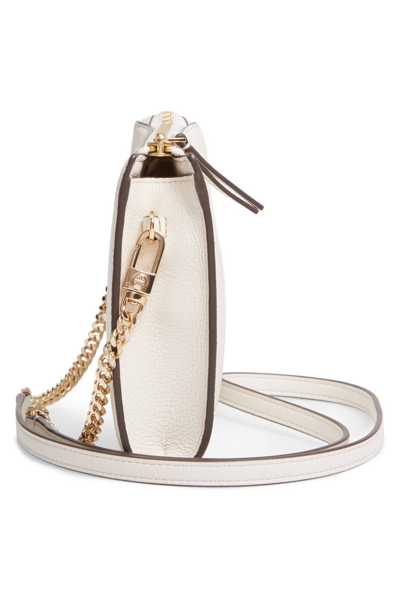 Pebbled Leather Top Zip Crossbody Bag, Alternate, color, NEW IVORY