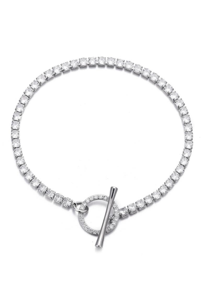 Crystal Toggle Tennis Bracelet, Main, color, SILVER