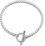 Adornia Crystal Toggle Tennis Bracelet
