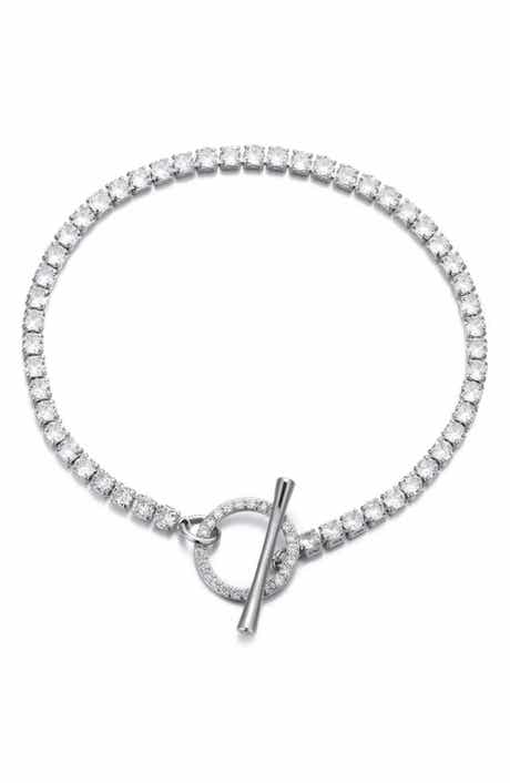 Adornia Crystal Toggle Tennis Bracelet