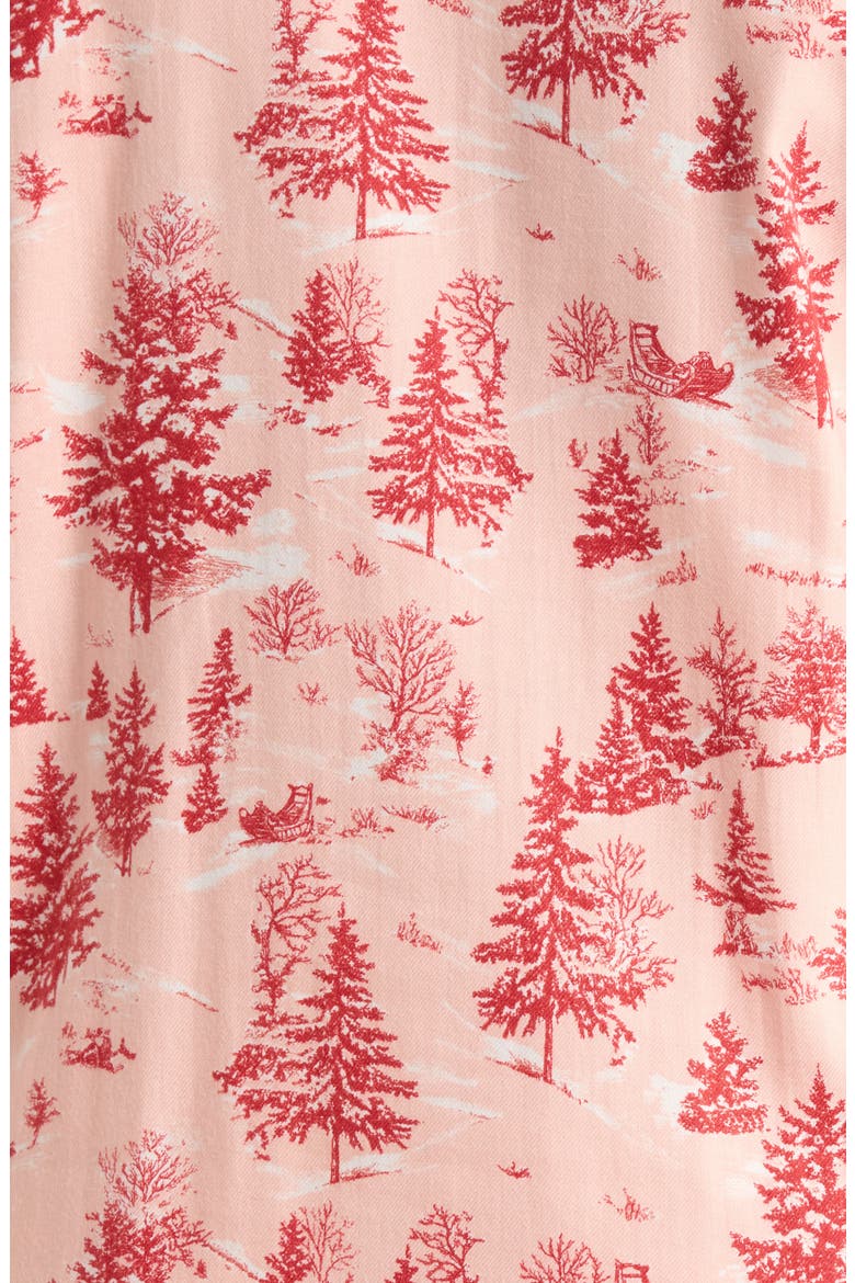 Cozy Cotton Blend Flannel Pajamas, Alternate, color, PINK- RED SPRUCE TOILE