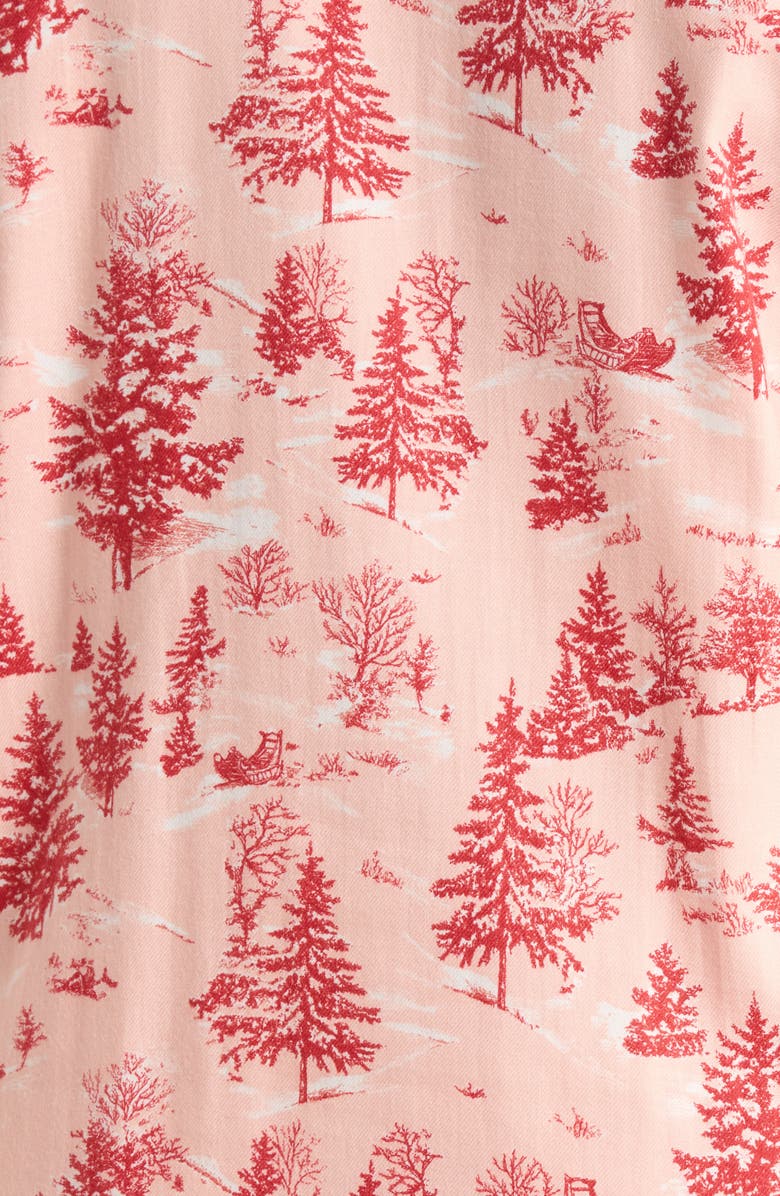 Nordstrom Cozy Cotton Blend Flannel Pajamas, Alternate, color, Pink- Red Spruce Toile