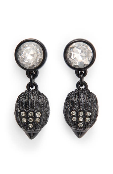 Crystal Eagle's Head Drop Earrings