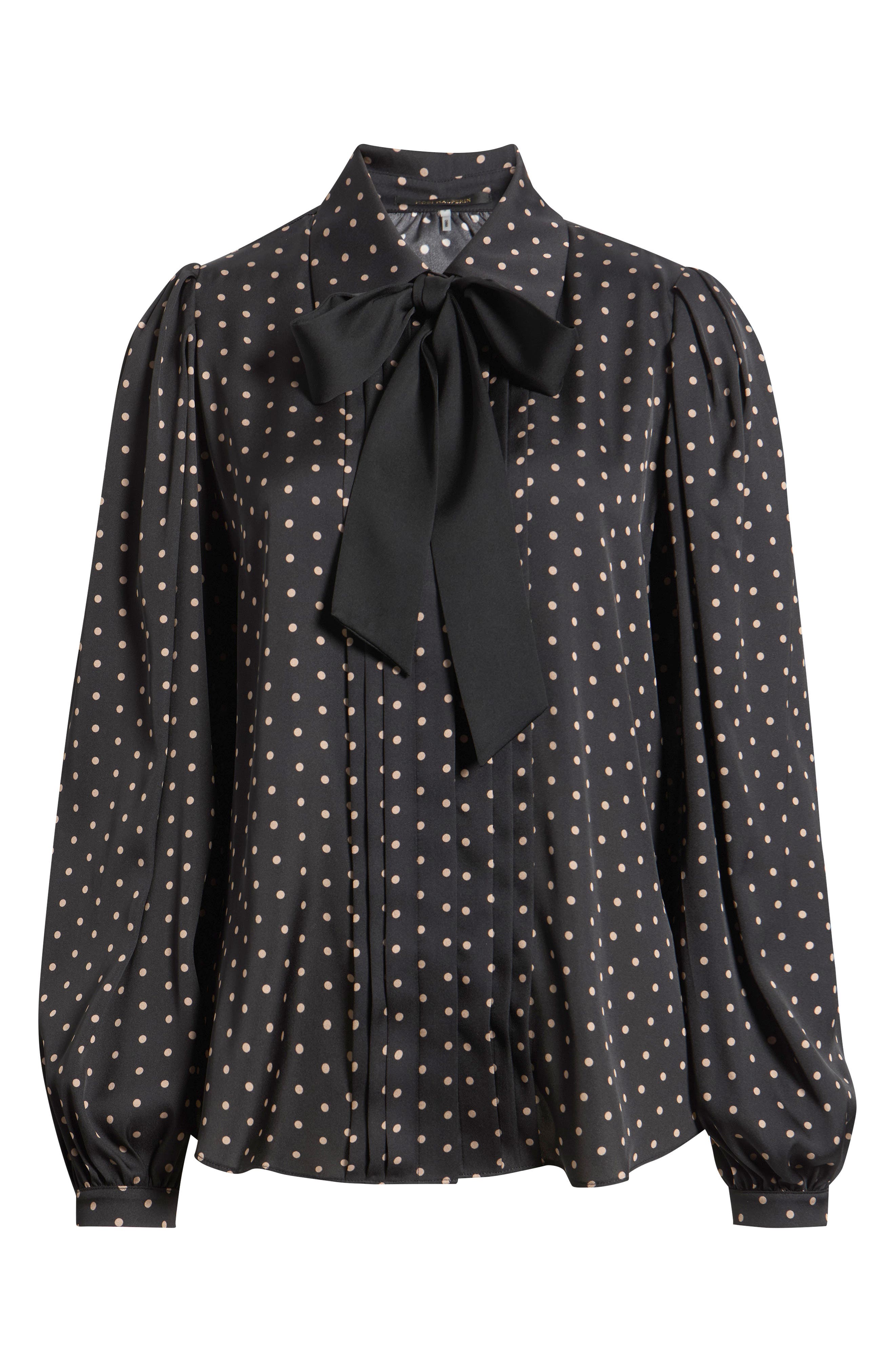 Kobi Halperin Julian Silk Blend Tie Neck Shirt In Black Multi