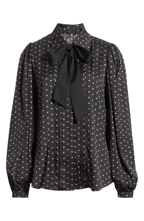 Julian Silk Blend Tie Neck Shirt