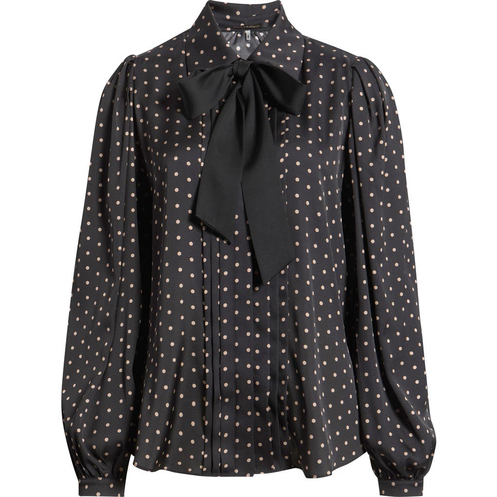 Kobi Halperin Julian Silk Blend Tie Neck Shirt In Black Multi