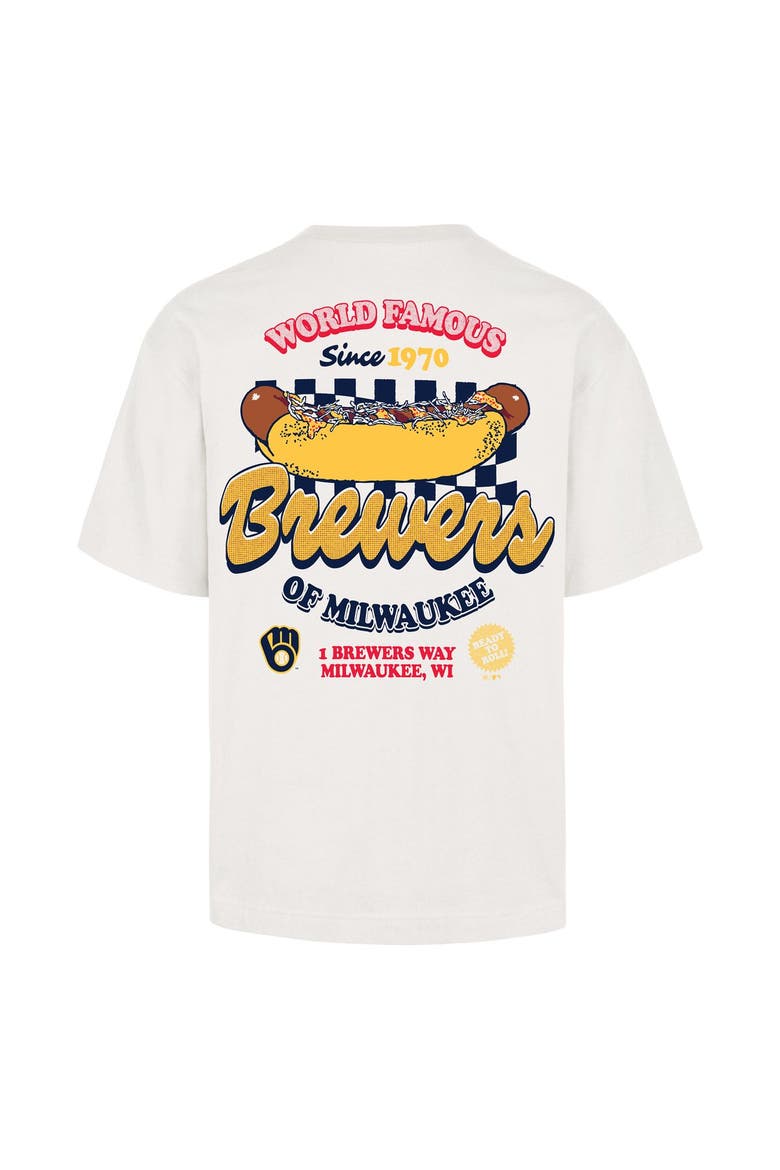 Men's '47 Cream Milwaukee Brewers Glizzy T-Shirt, Alternate, color, Cream