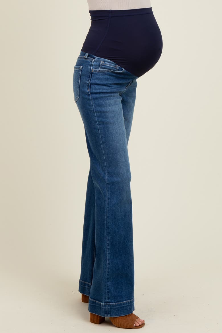 Wide Hem Maternity Flare Jeans, Alternate, color, Navy Blue