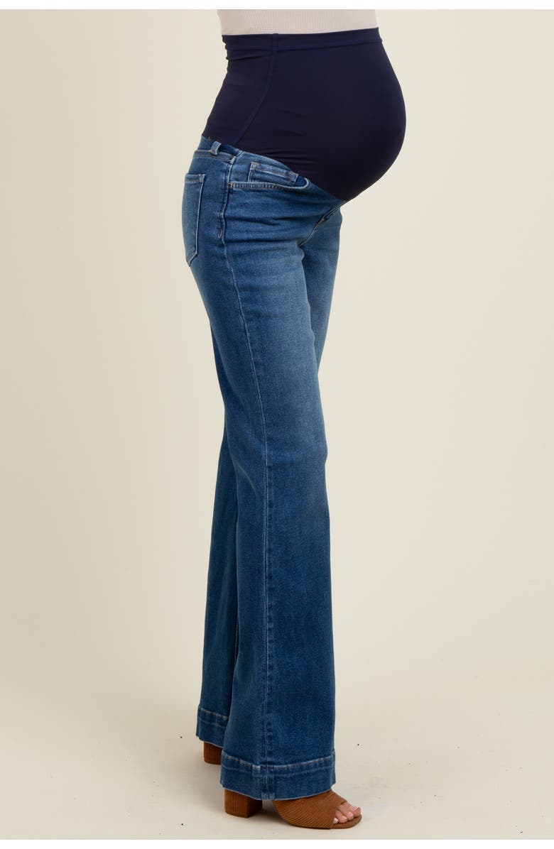 PinkBlush Wide Hem Maternity Flare Jeans, Alternate, color, Navy Blue