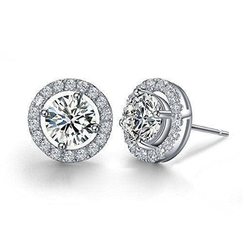 Hollywood Sensation Hope Stud Earrings Earrings- Cubic Zirconia Stud Earrings In Silver