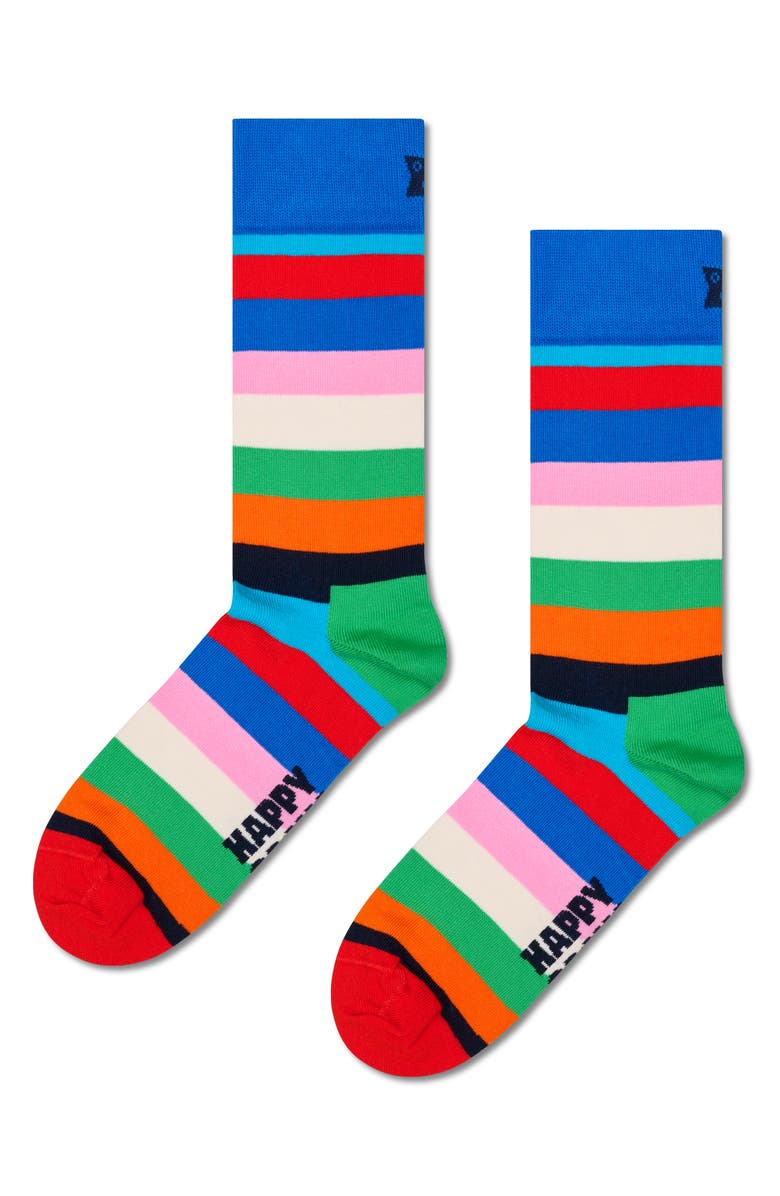 Happy Socks Assorted 4-Pack Cotton Blend Crew Socks Gift Box, Alternate, color, Black