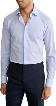 Eton Slim Fit Stripe Stretch Jersey Dress Shirt