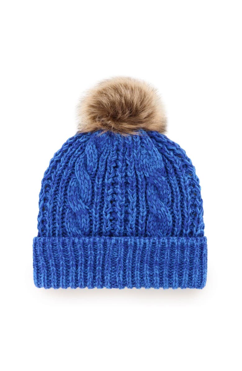 '47 Women's '47 Royal Buffalo Bills Logo Meeko Cuffed Knit Hat with Pom, Alternate, color,