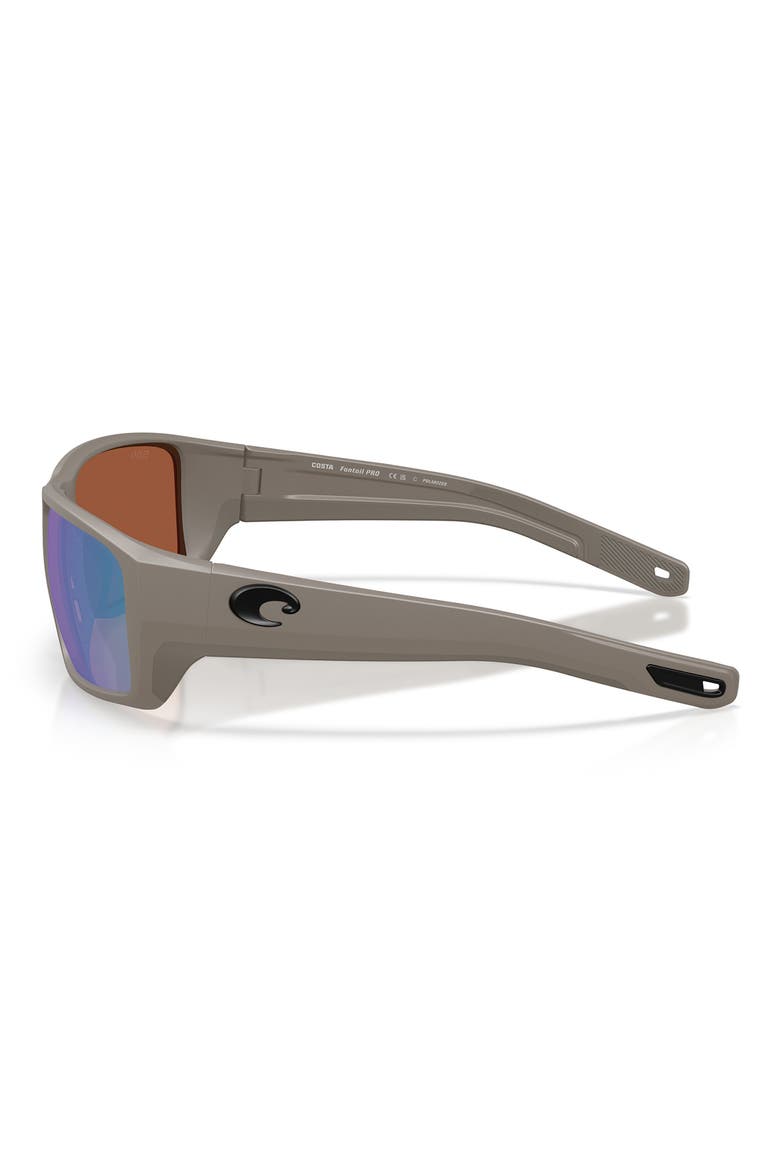 60mm Fantail Pro Polarized Rectangle Sunglasses, Alternate, color, MATTE OLIVE SHALE / GREEN MIRROR 580G