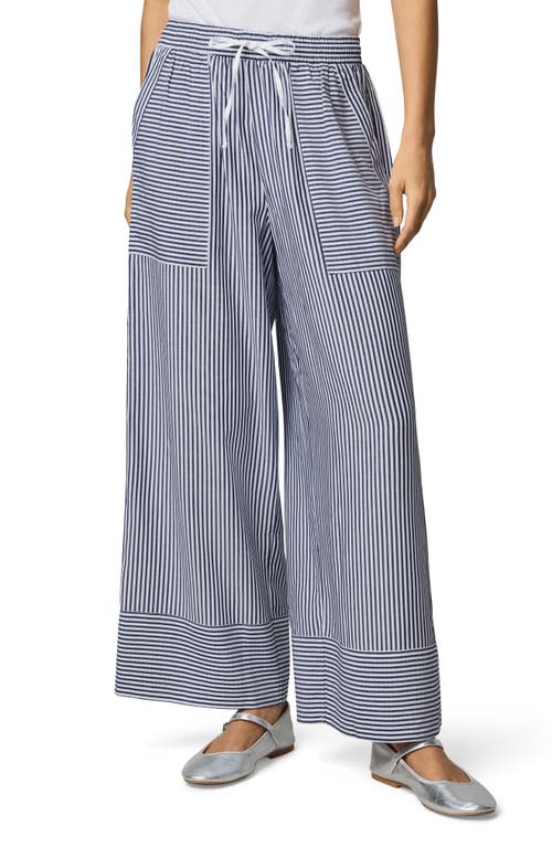 Splendid Ella Stripe Wide Leg Pants In Blue