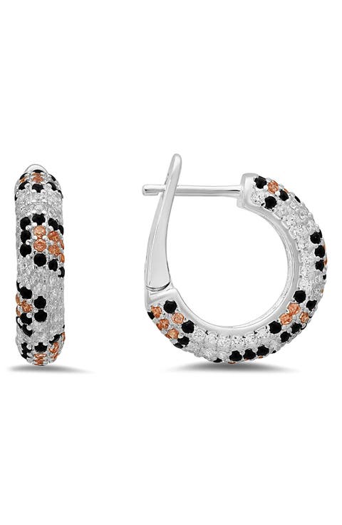 Cubic Zirconia Leopard Spot Hoop Earrings