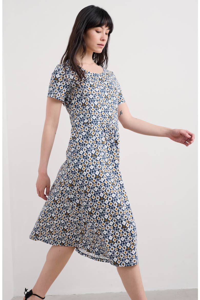 Enor Abstract Print Organic Cotton T-Shirt Dress, Alternate, color, POTTERS MARKS SQUALL