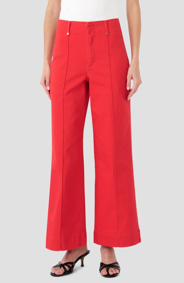 RM Rebecca Minkoff Pintuck High Waist Wide Leg Jeans, Main, color, Tomato
