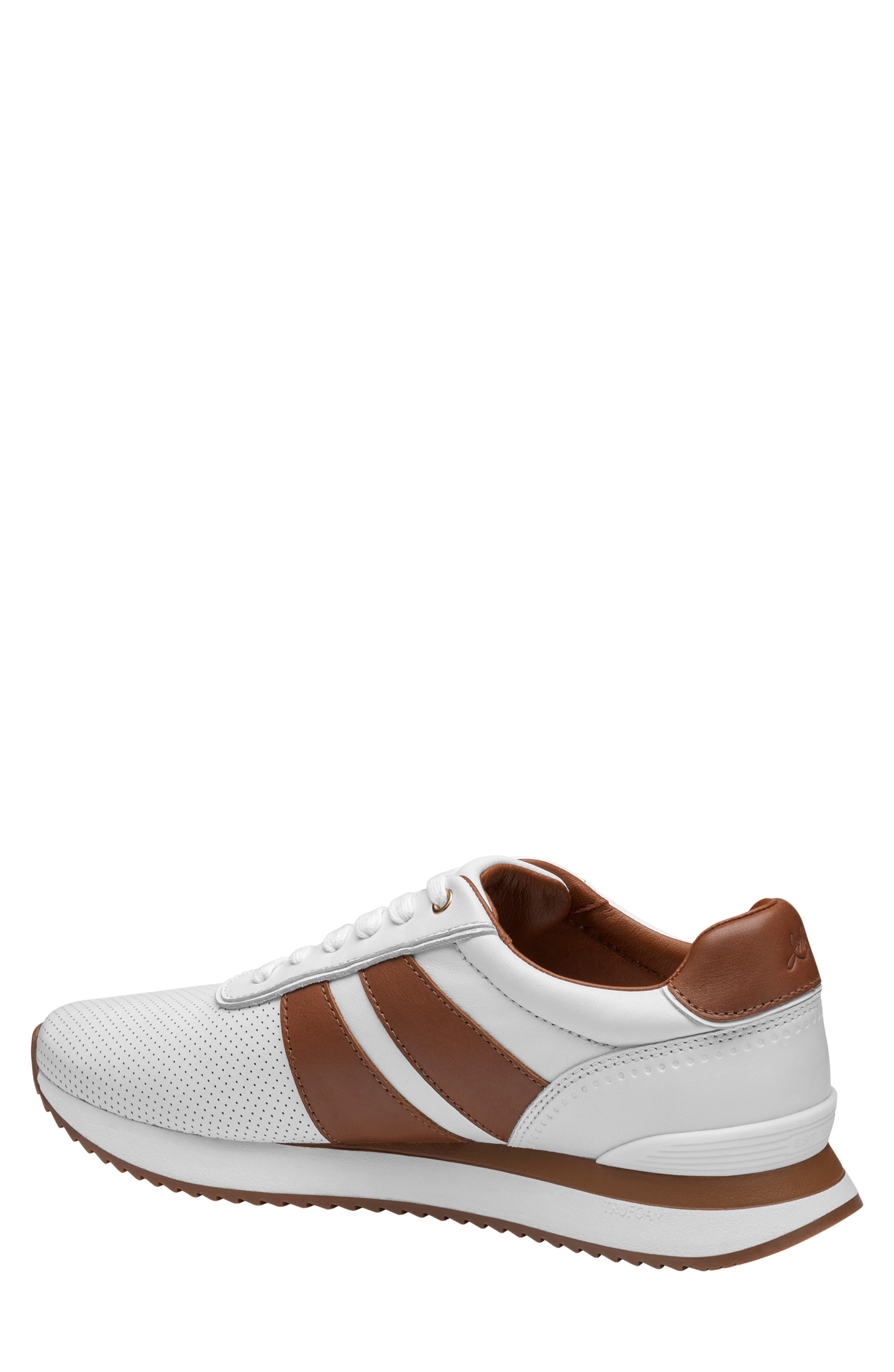 Johnston & Murphy Morgan Sneaker, Alternate, color, White/ Tan Full Grain