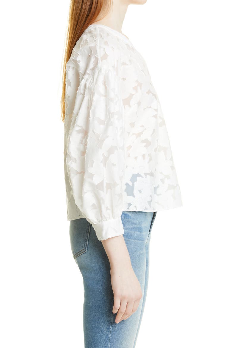 Sculptured Sleeve Top, Alternate, color, WHITE