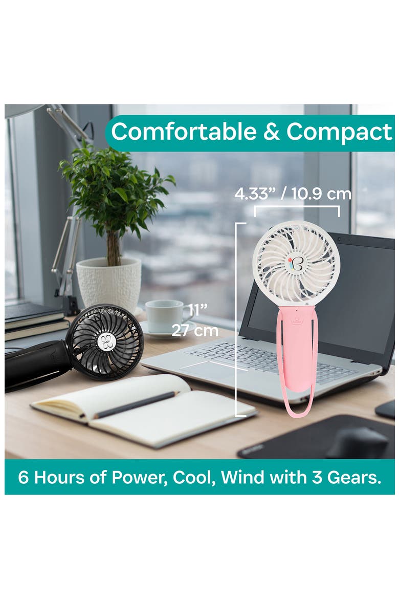 3-Speed Recharge Turbo Stroller Fan, Alternate, color, PINK/ WHITE