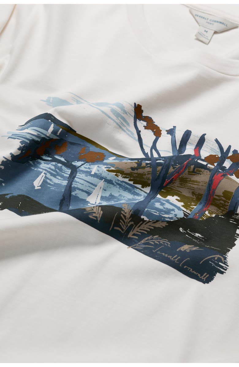 Seasalt Cornwall Midwatch Organic Cotton Graphic T-Shirt, Alternate, color, Through The Trees Chalk