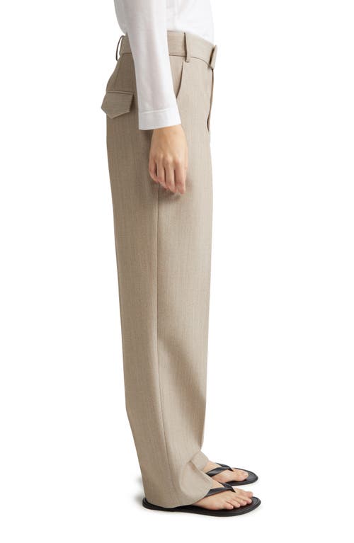 Partow Morrison Straight Leg Virgin Wool Pants In Oat