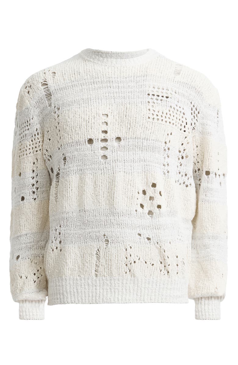 AllSaints Harvey Distressed Crewneck Sweater, Alternate, color, 