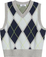 525 America Estelle Argyle Crop Sweater Vest