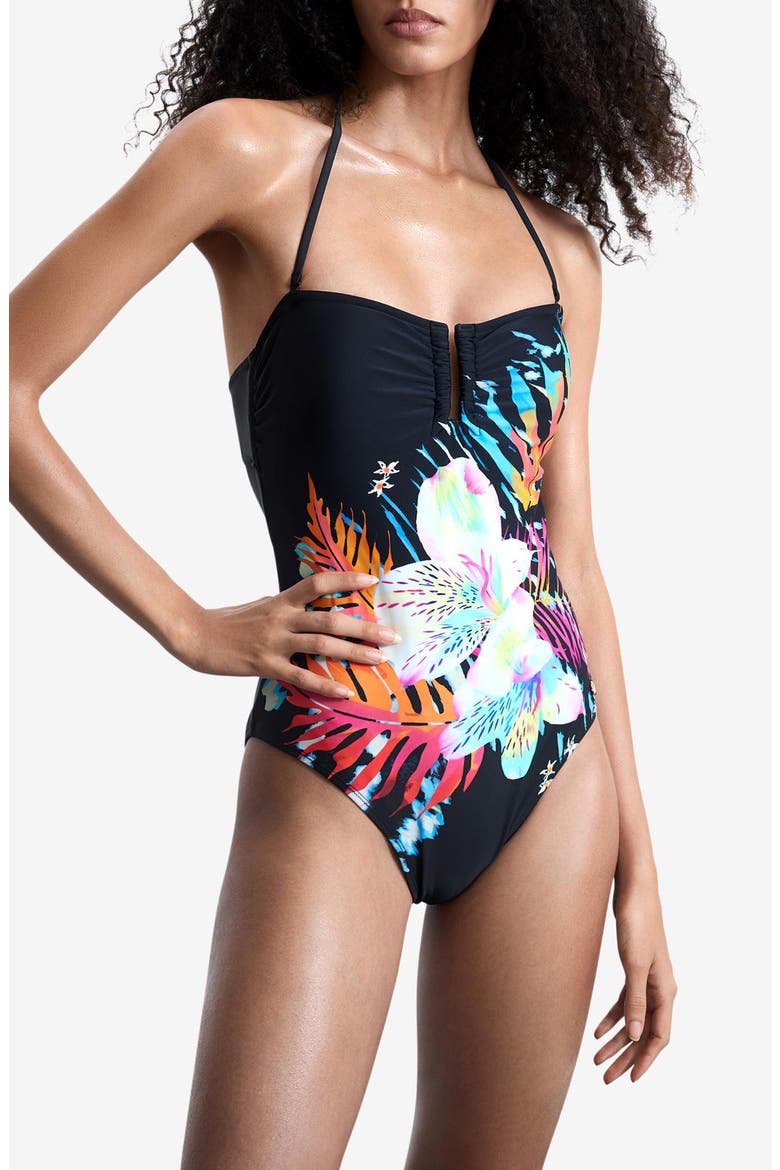One-Piece Swimsuit, Main, color, BLACK