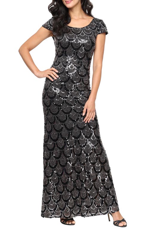 Alex Evenings Cap Sleeve Sequin Dress In Multi