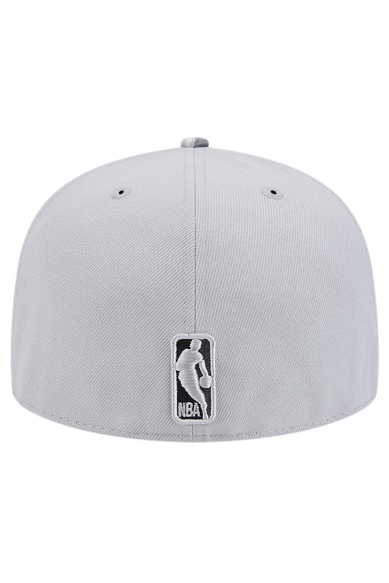 Men's New Era Gray Brooklyn Nets Active Color Camo Visor 59FIFTY Fitted Hat, Alternate, color, Gray